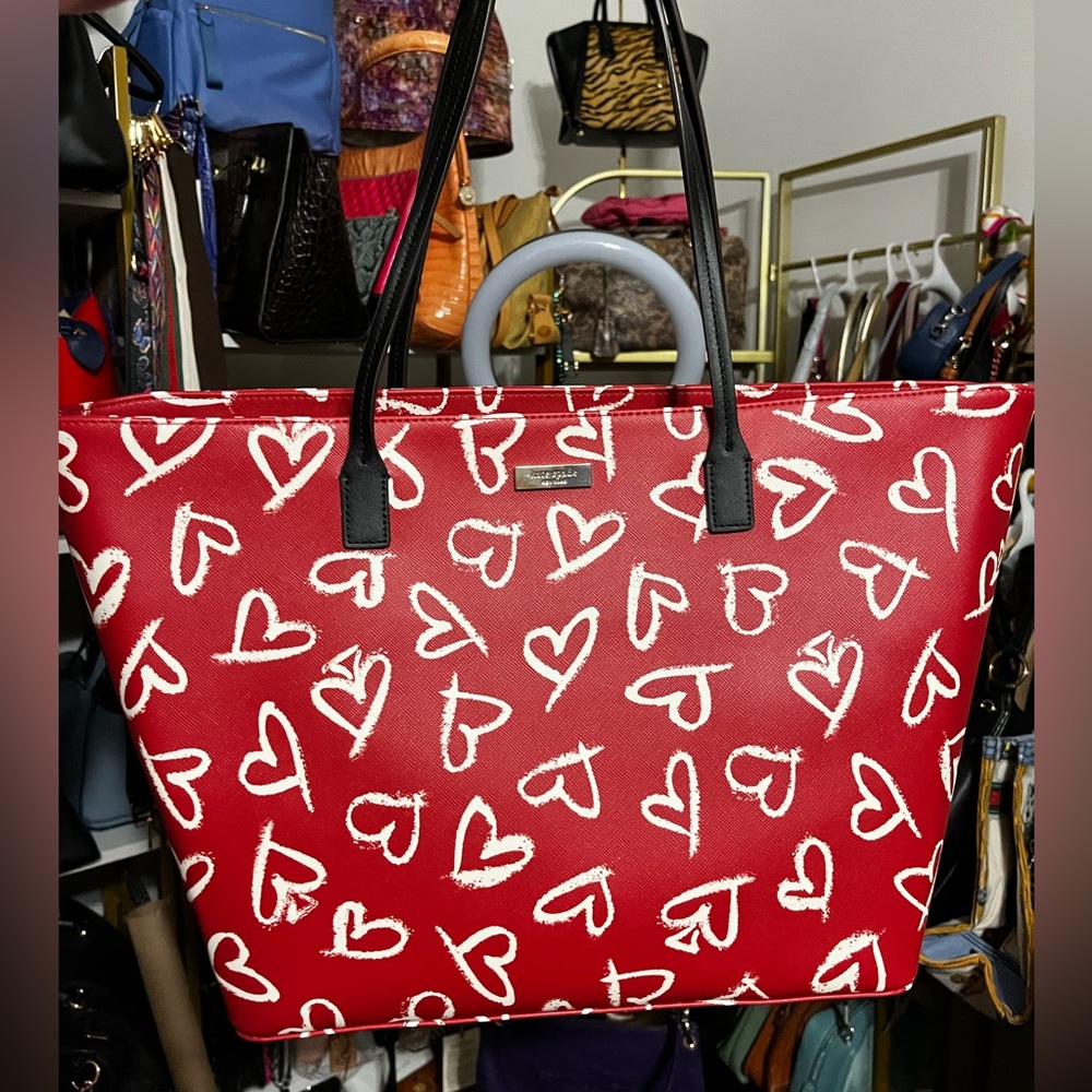 Kate Spade Red Heart Tote Bag